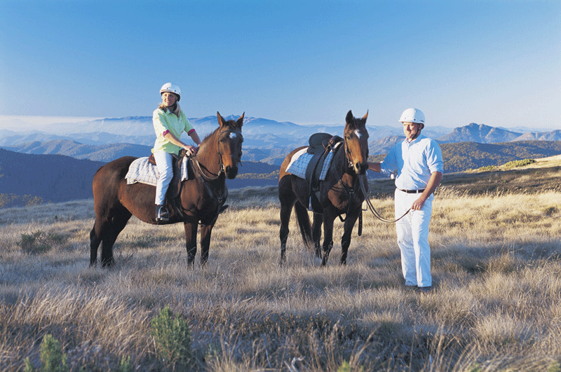 Horse riding in the high country