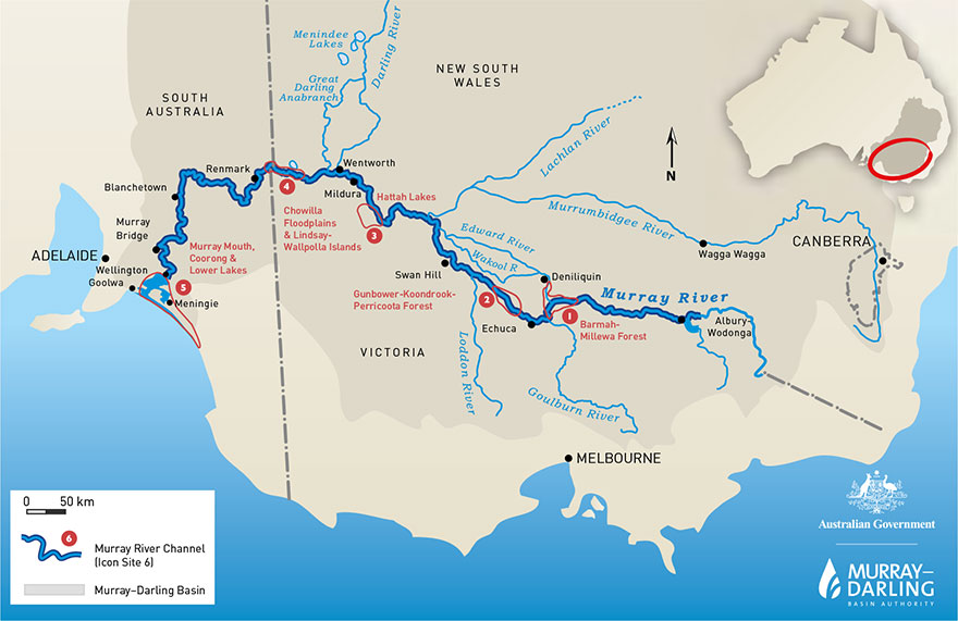 Murray River Map murray-river-map